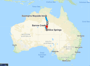 Dunmarra Wayside Inn to Alice Springs NT Australia Google Maps